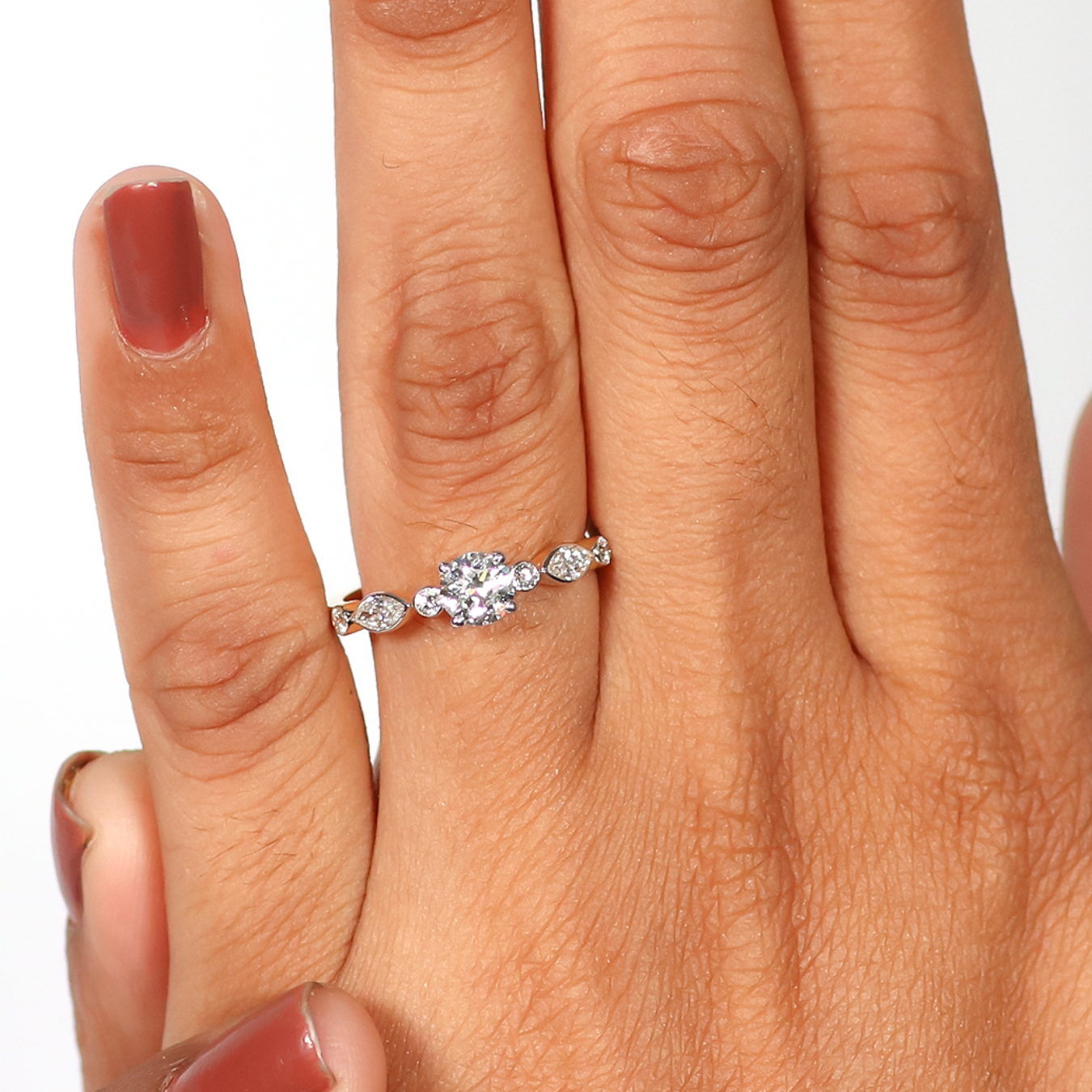 14k Solid Gold Lab Grown Diamond Engagement Ring