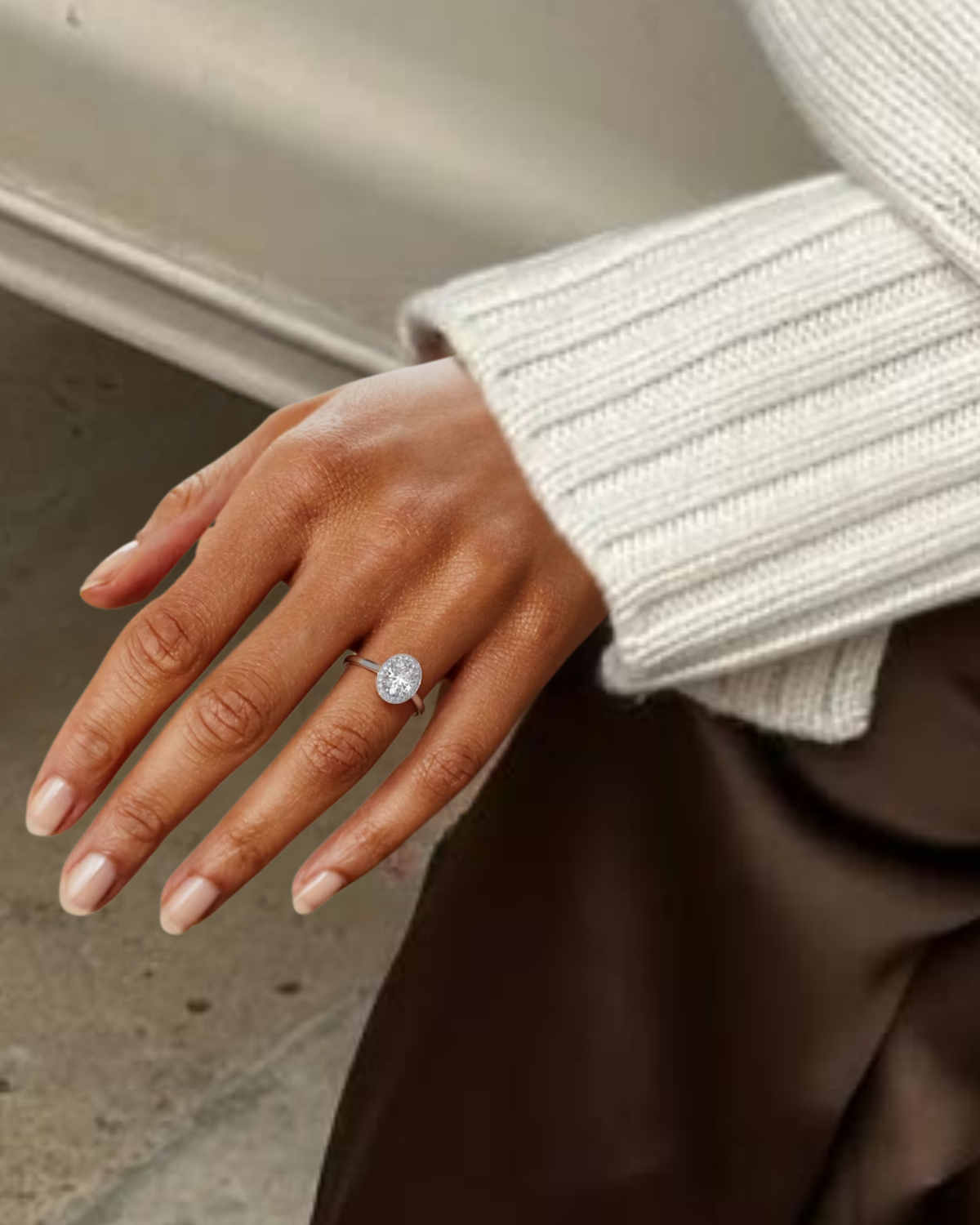 14K Oval Cut Engagement Ring