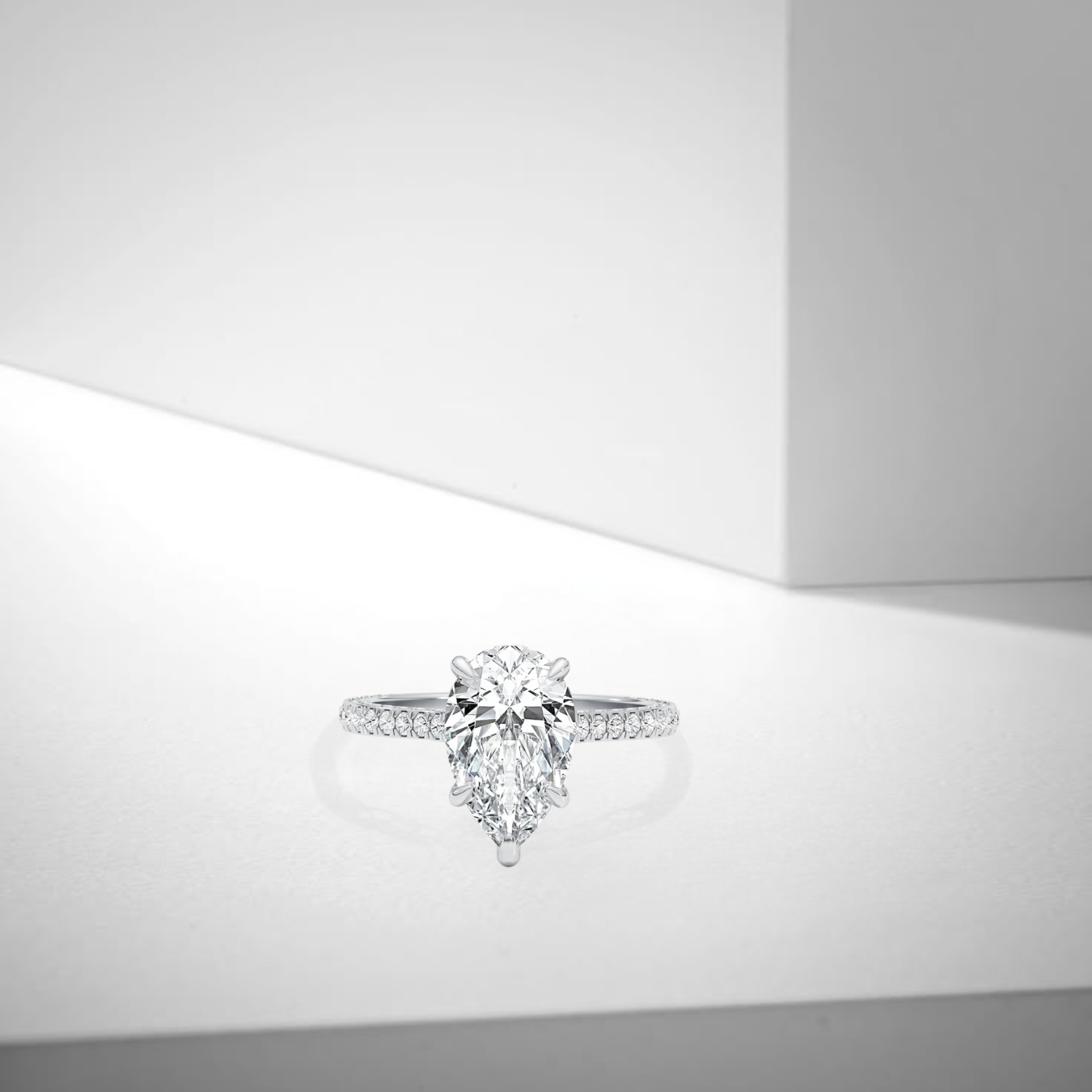 14K Gold 2.51ct Pear Cut Lab Grown Diamond Engagement Ring