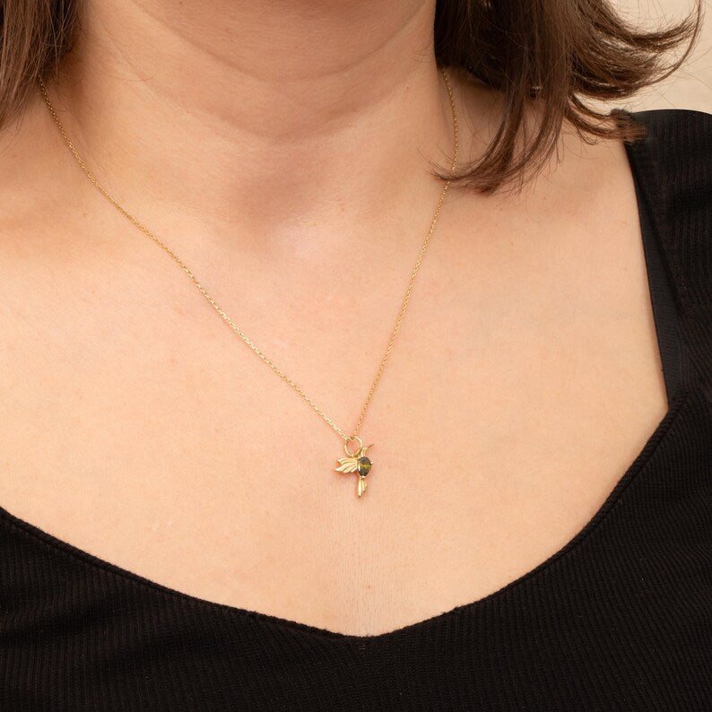 Gold Hummingbird Necklace