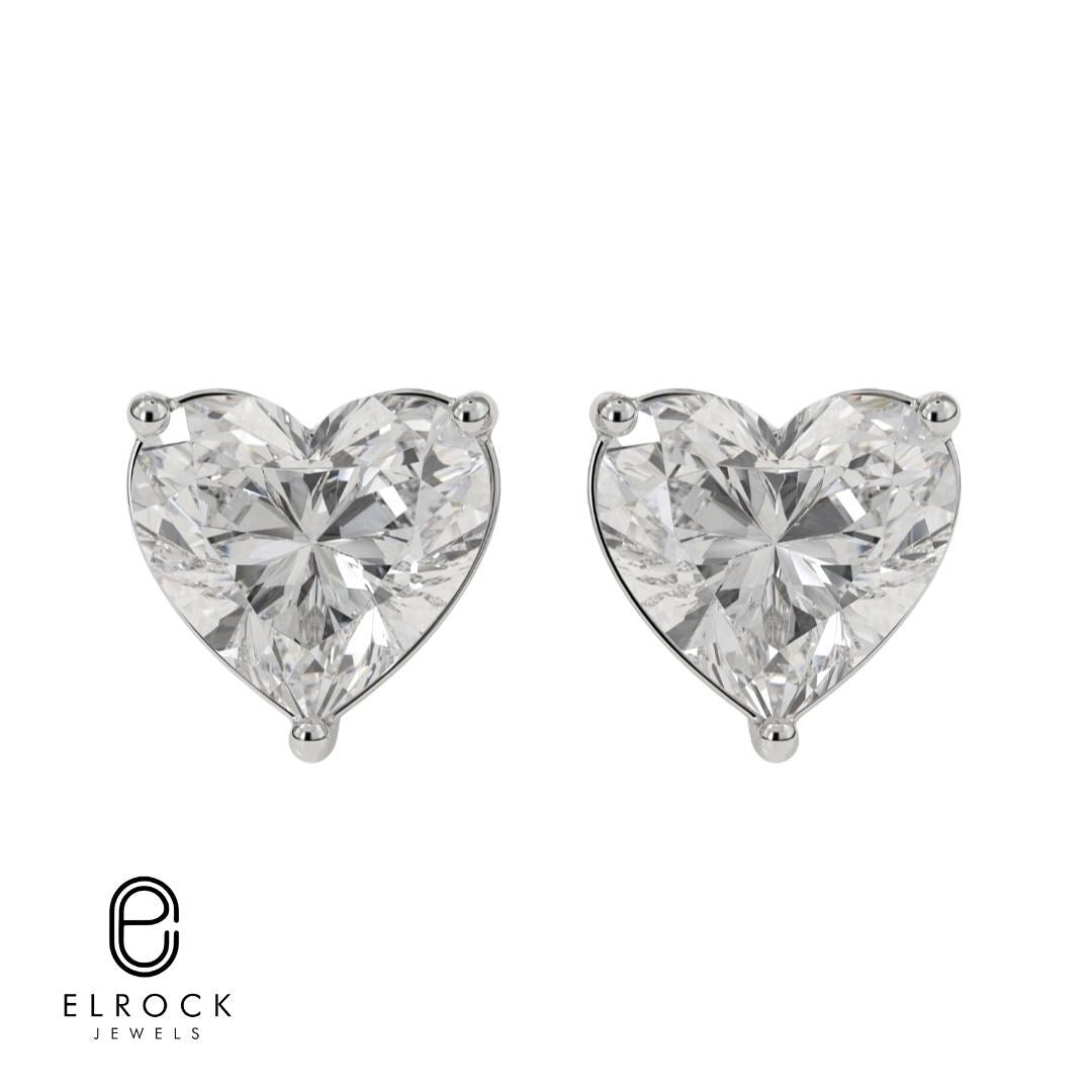 Heart Cut Diamond Earrings