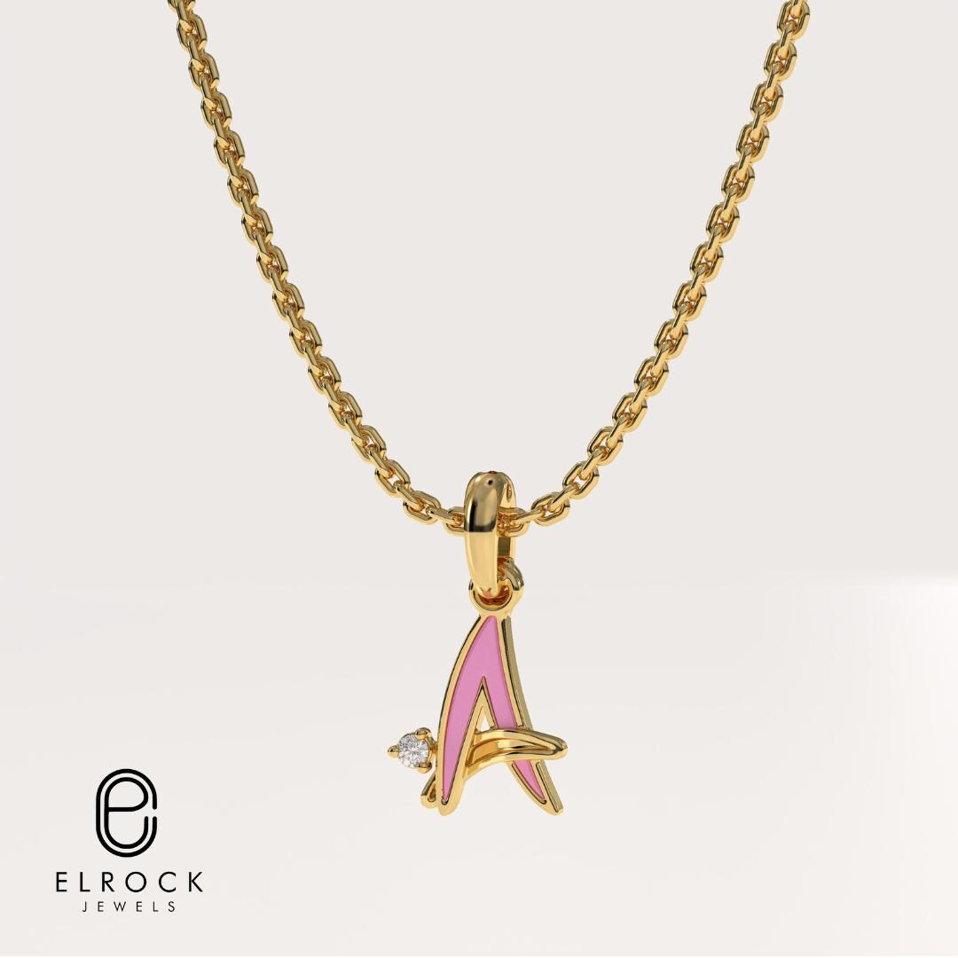 Enamel Initial Charm Pendant