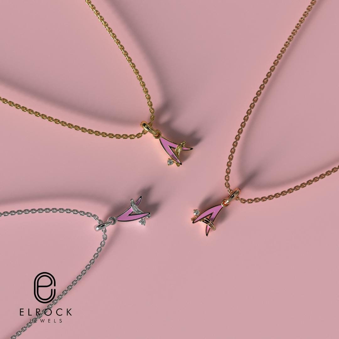 Enamel Initial Charm Pendant