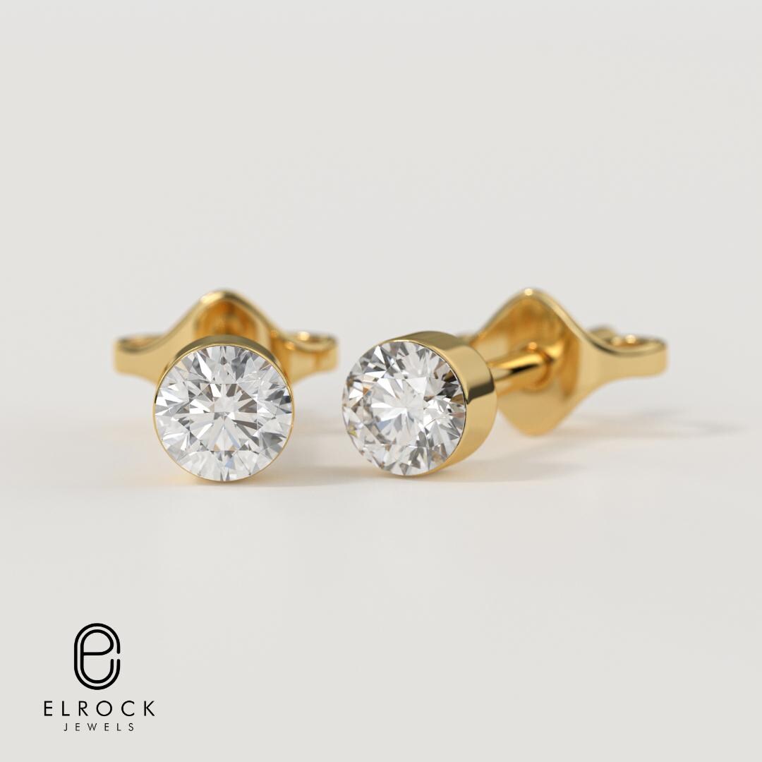 14K Gold Diamond Bezel
