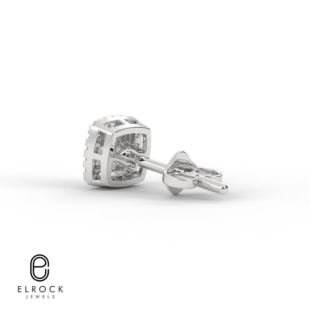 Double Halo Diamond Stud Earrings