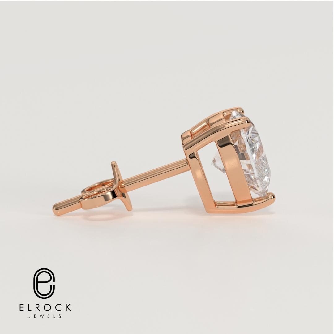 Heart Cut Diamond Earrings