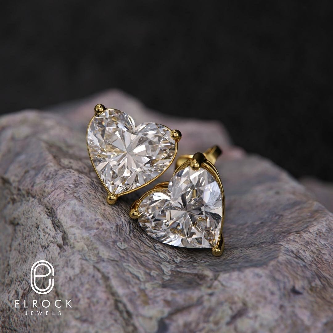 Heart Cut Diamond Earrings