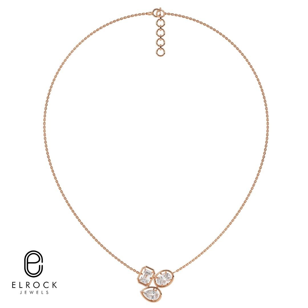 Three Stone Lab Grown Necklace