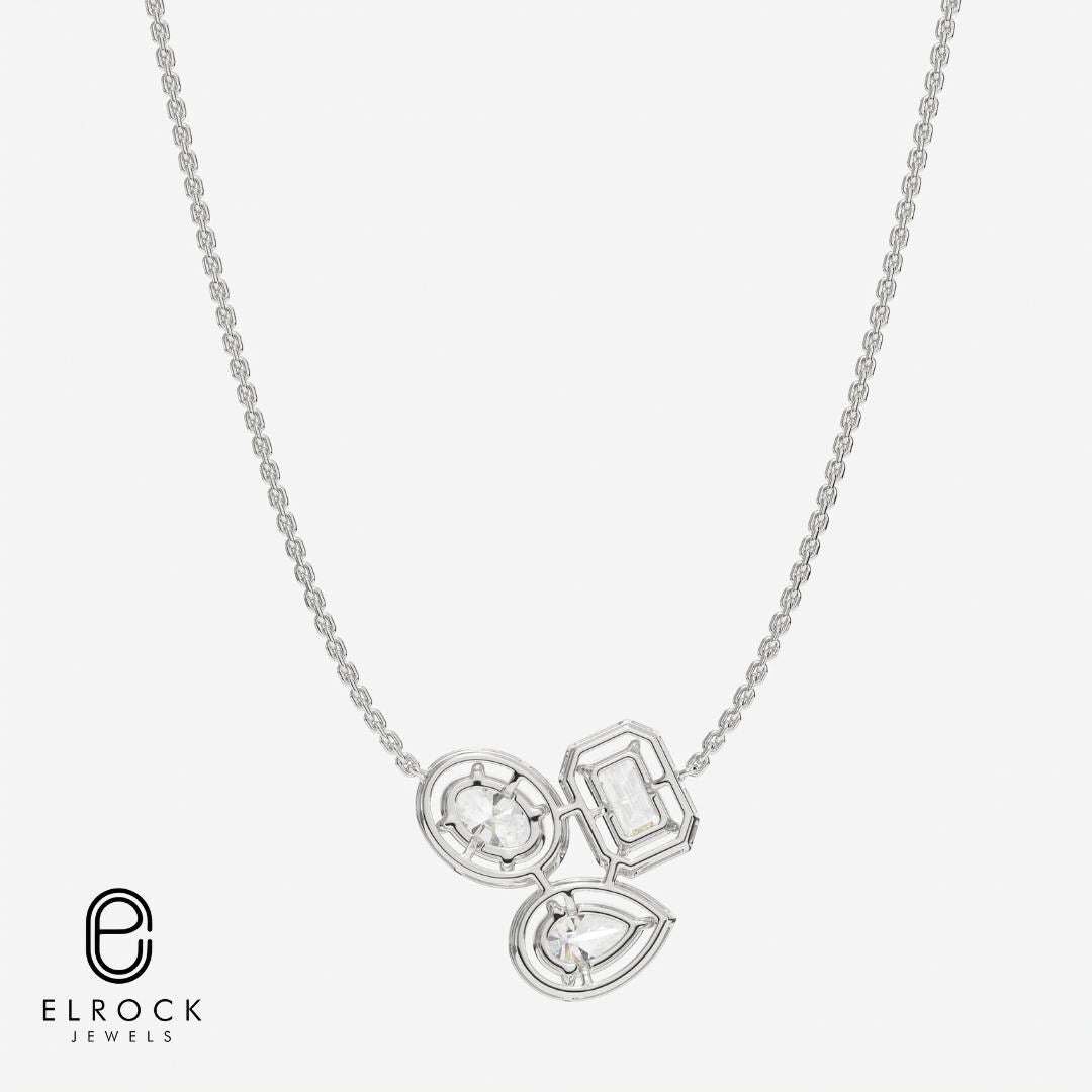 Three Stone Lab Grown Necklace