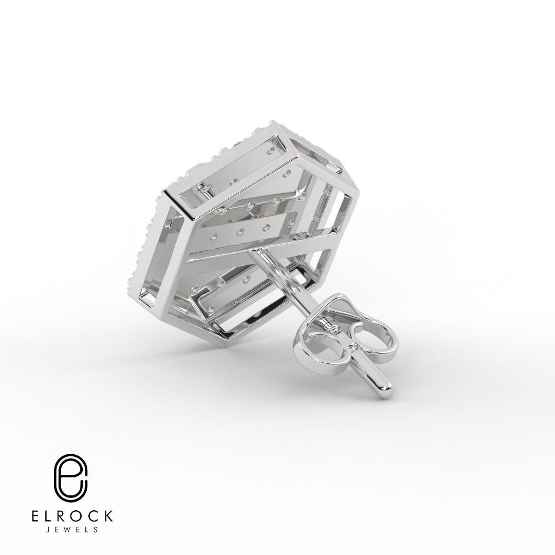 Hexagon Halo Round Diamonds