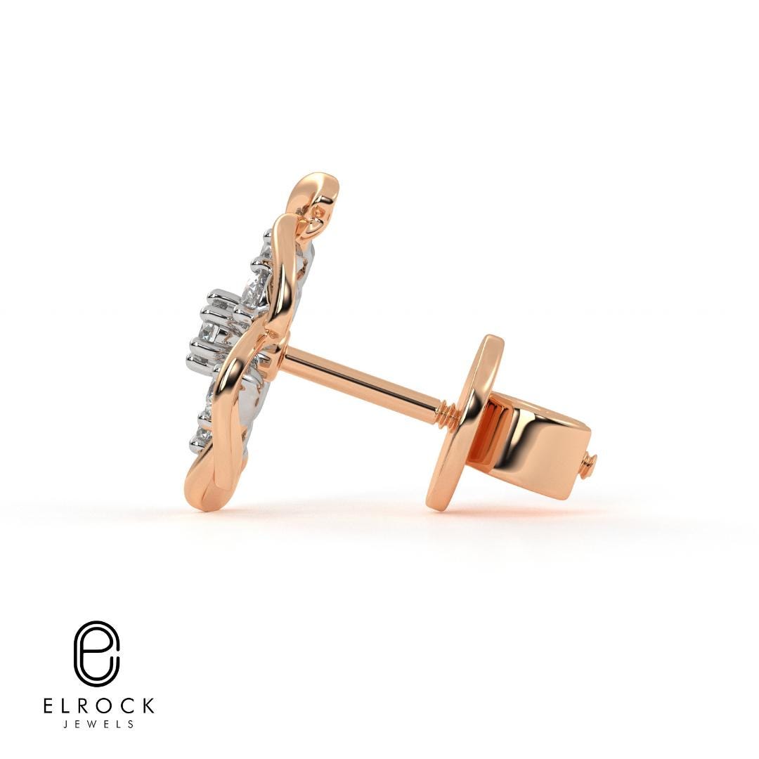 Lab Grown Flower Style Earrings