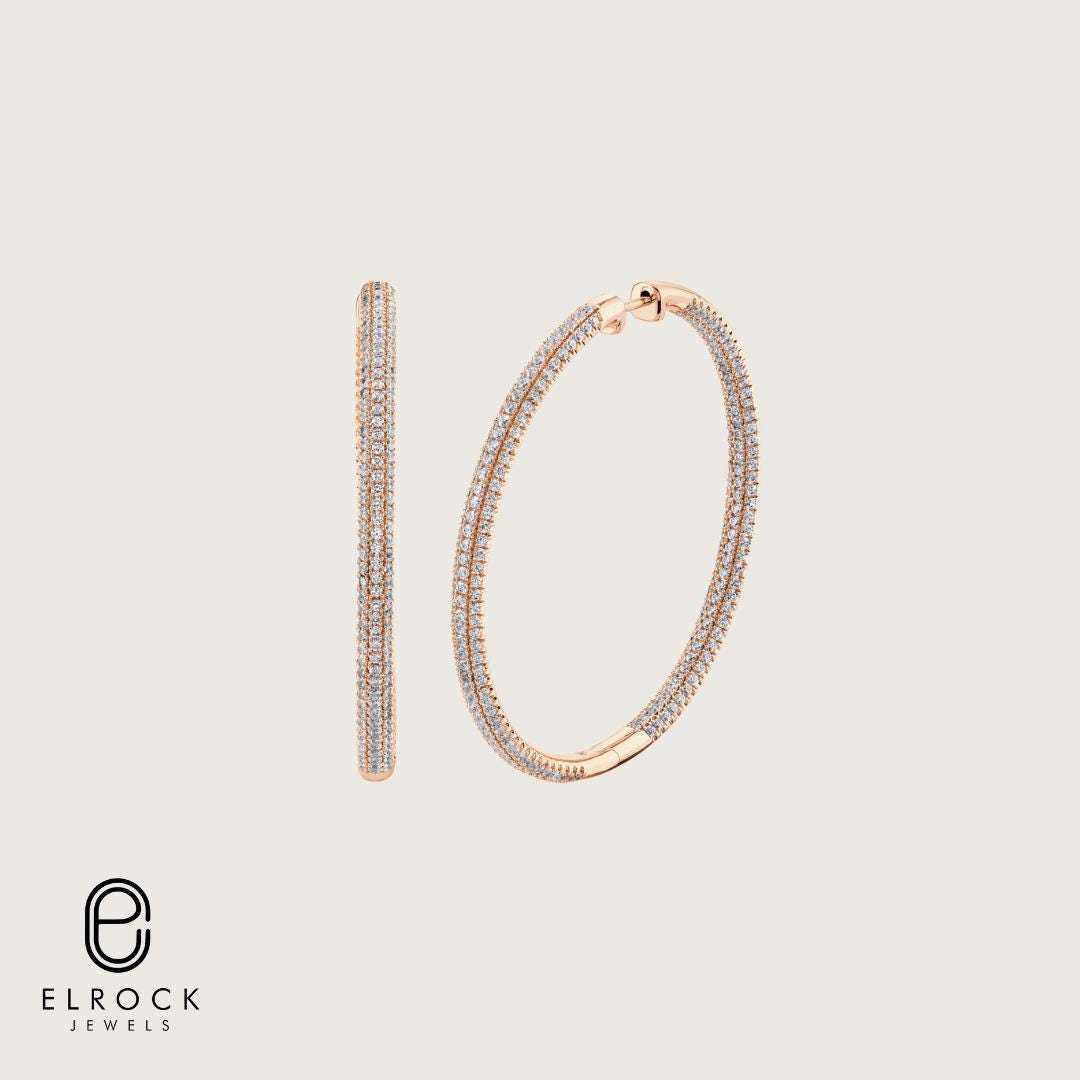 14K Gold Dainty Lab Ground Huggie Hoop Earrings