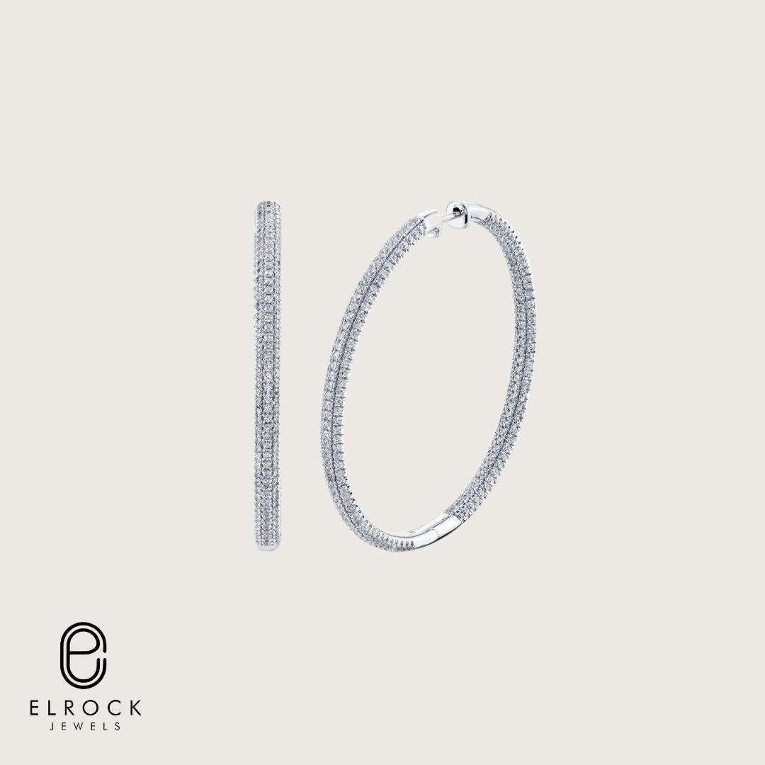 14K Gold Dainty Lab Ground Huggie Hoop Earrings