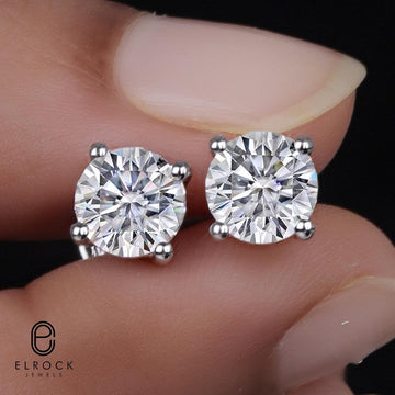 2 Carat Diamond Stud Earrings, Certified Diamond Studs, Round Diamond Stud Earrings, Lab Grown Diamond Studs