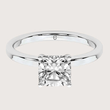 Cushion Cut Lab Grown Diamond Ring, F/VS1 Lab Created Diamond Engagement Ring, 14K Yellow Gold IGI Certified Diamond Wedding Ring