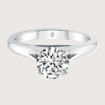 Round Brilliant Lab Grown Diamond Solitaire Engagement Ring 4 Prong Solitaire Ring 14k Yellow Gold Lab Grown Round Cut Promise Ring