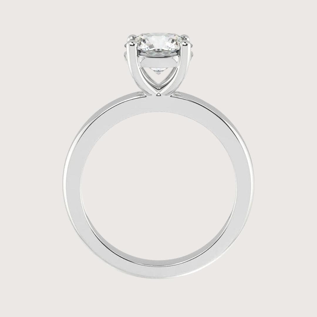 14K Gold 4 Carat Round Cut Lab Grown Diamond Solitaire Engagement Ring