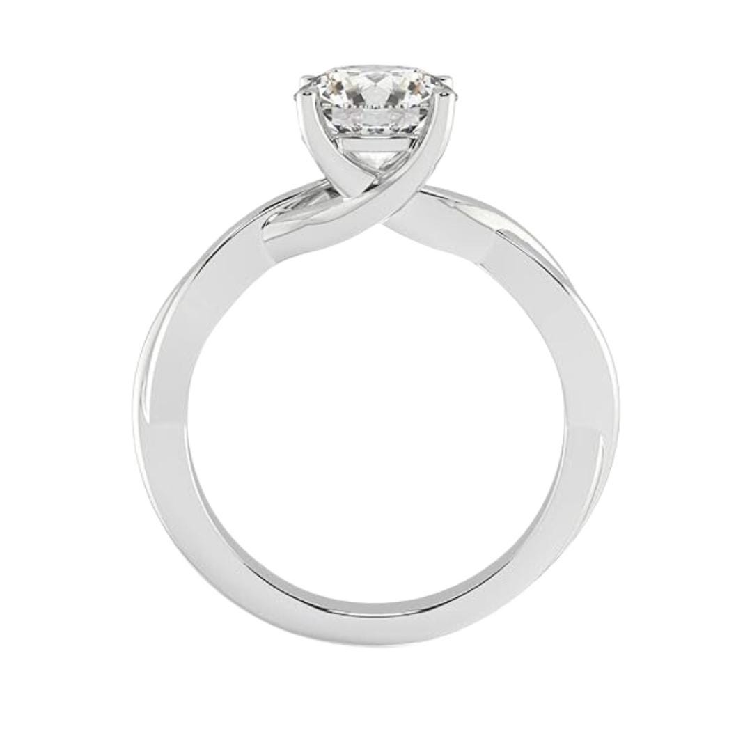 14K Gold Infinity Crossover Art Deco Twist Band Ring