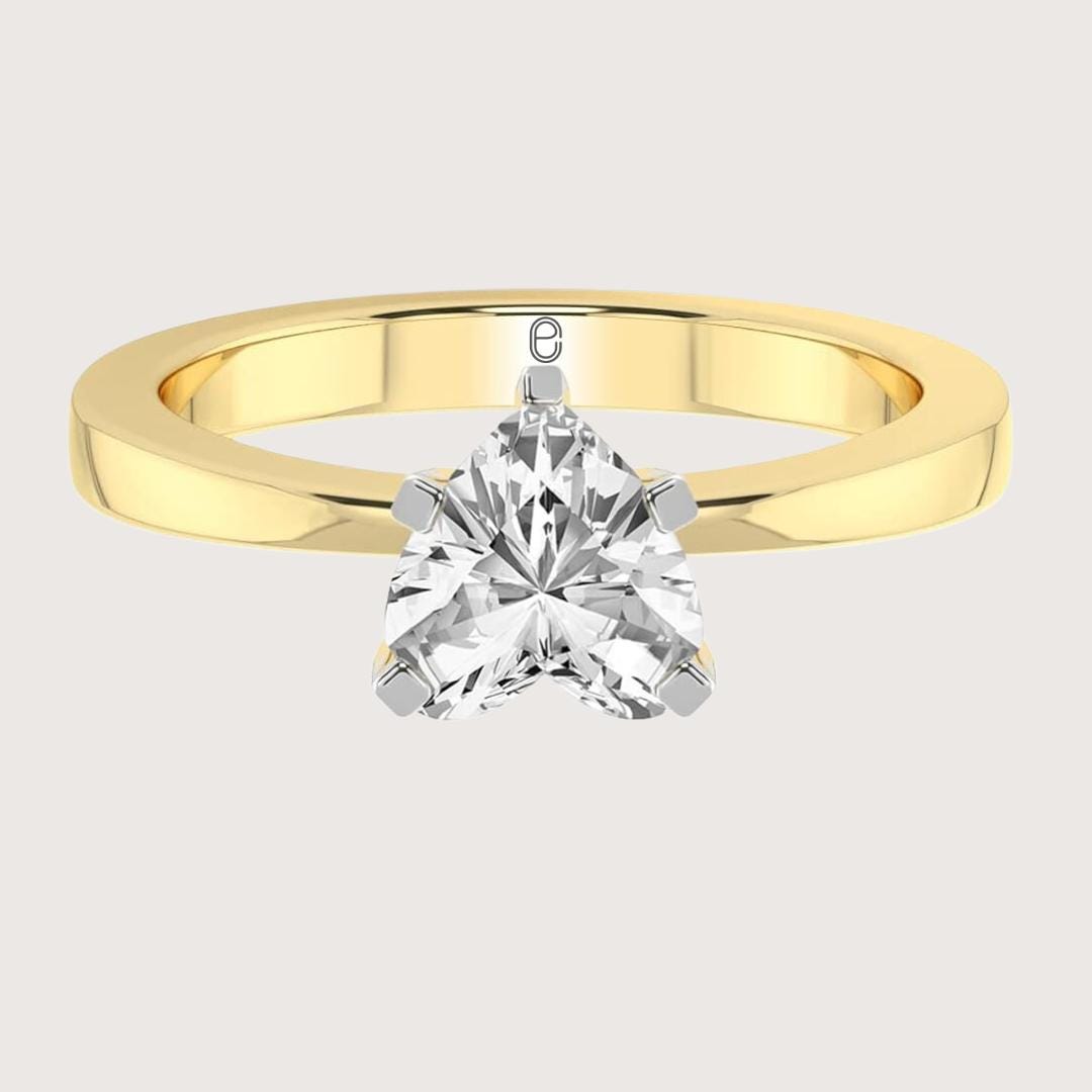 14K Gold 1 Carat Heart Shape Lab Grown Diamond Engagement Ring