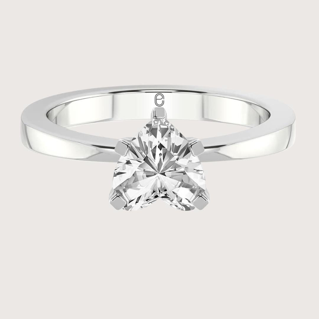 14K Gold 1 Carat Heart Shape Lab Grown Diamond Engagement Ring