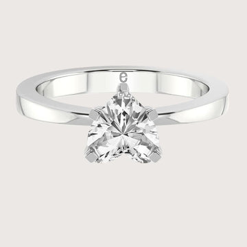 F Color VS1 Clarity IGI Certified 1 Carat Heart Shape Excellent Cut Lab Grown Diamond Solitaire Engagement Ring 14k Gold