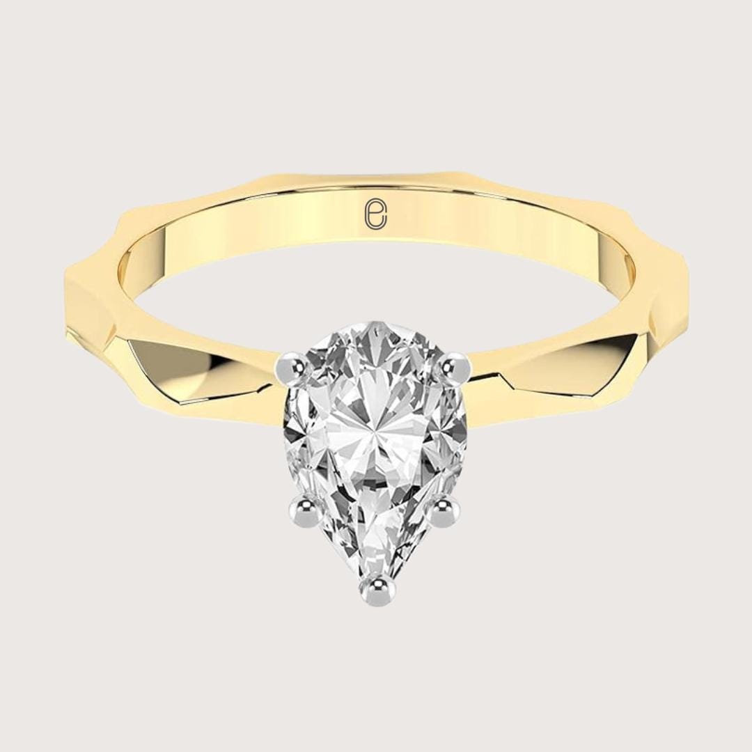 14K Pear Cut Lab Grown Diamond Eternity Ring