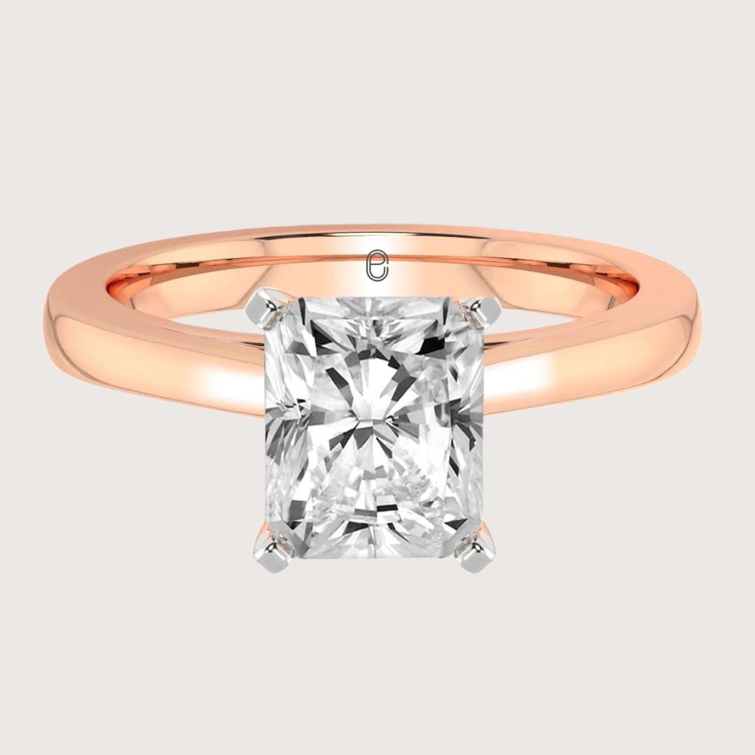 14K Gold Radiant Cut Engagement Ring