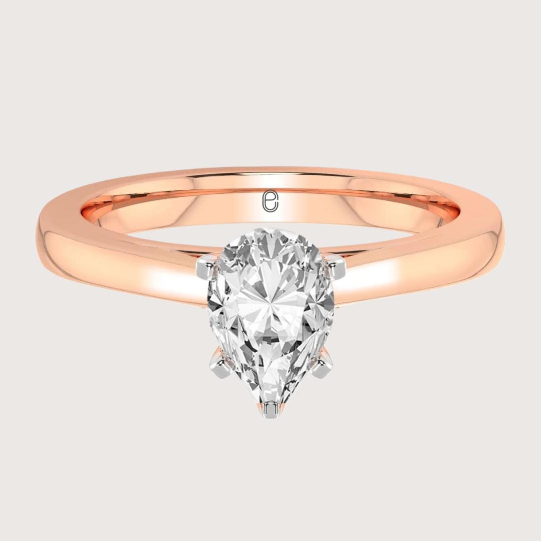 14K Gold 4 CT Pear Shape Engagement Ring