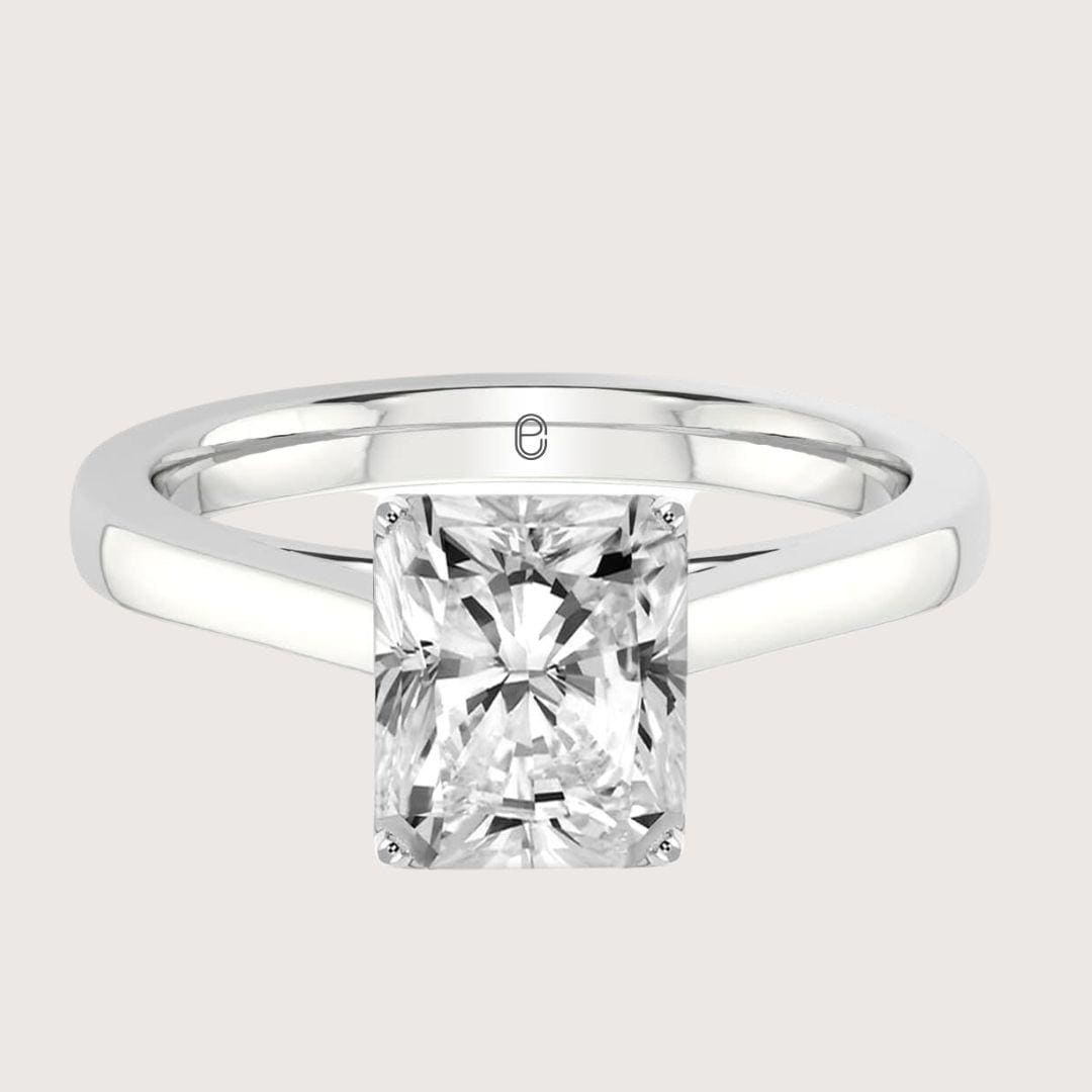 14K Gold Lab Grown Radiant Cut Lab Diamond Engagement Ring