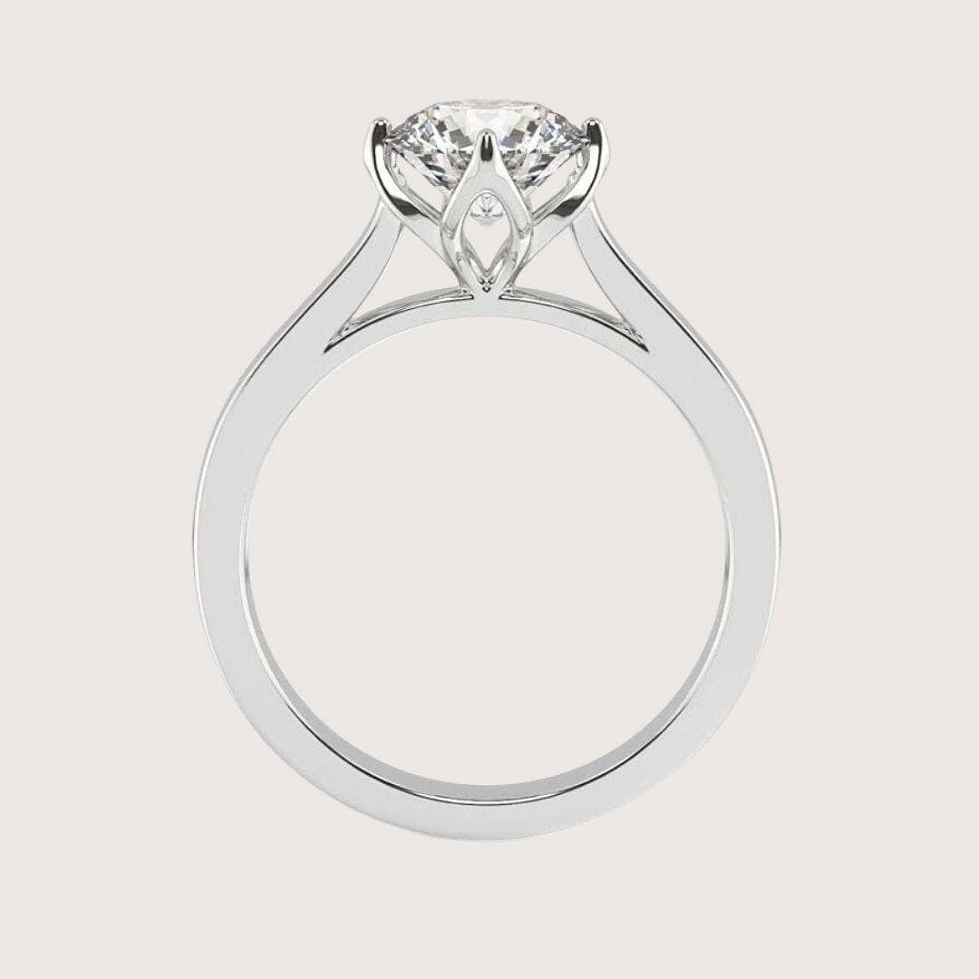 14K Gold Cushion Lab Grown Diamond Solitaire Ring