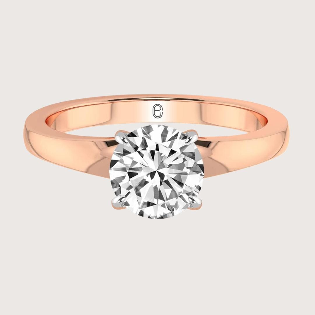 14K Gold Lab Grown Round Diamond Solitaire Ring