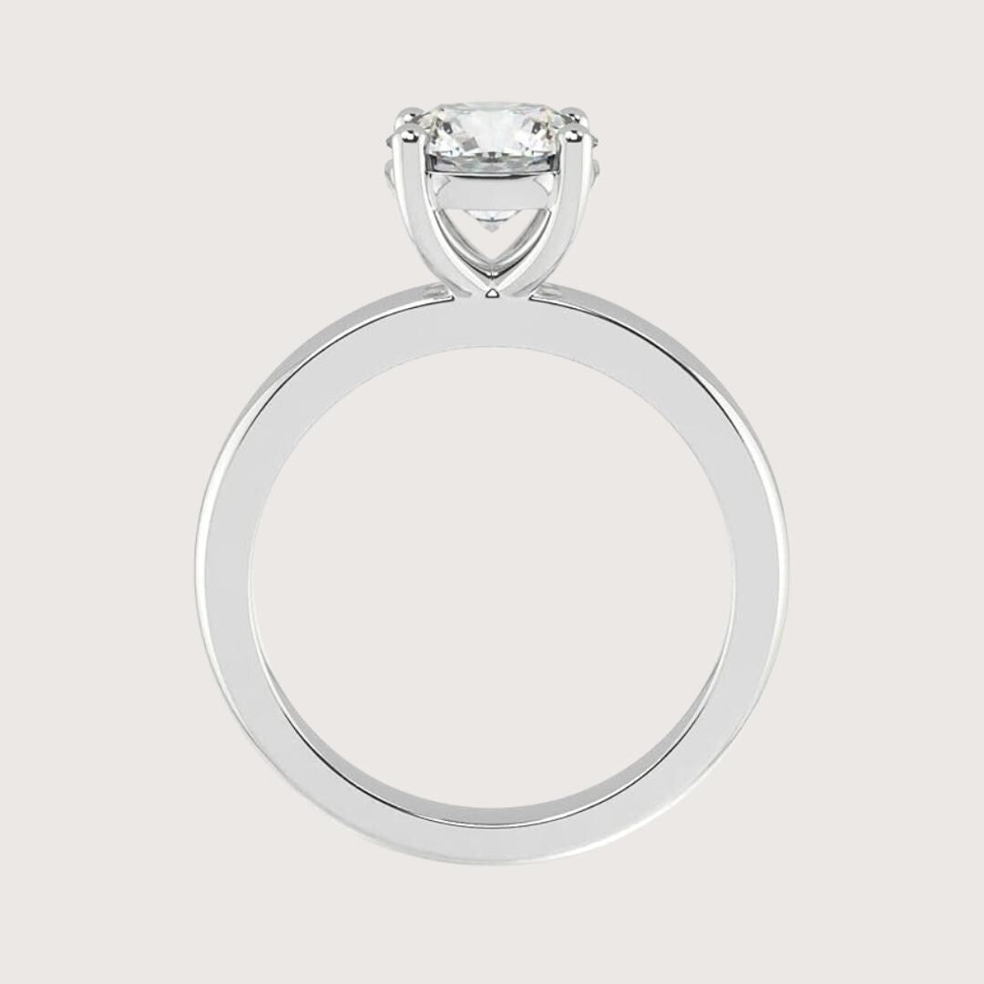 14K Gold 3 CT Lab Grown Certified Oval Cut Diamond Solitaire Engagement Ring