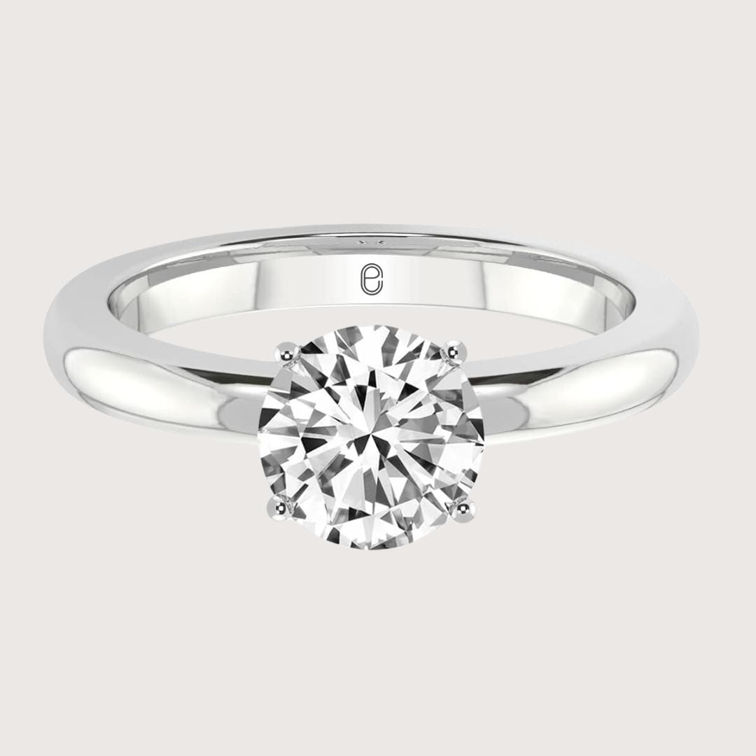 14K Gold 4 Carat Round Cut Lab Grown Diamond Engagement Ring