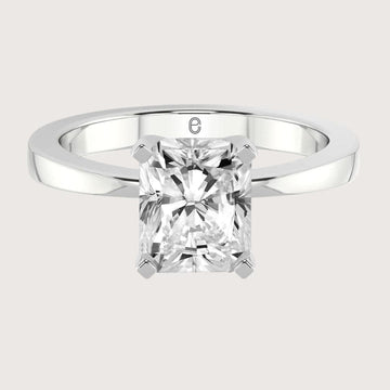 2 Carat IGI Certified F Color VS1 Clarity Rectangular Radiant Cut Lab Grown Diamond Solitaire Engagement Ring 14k White Gold
