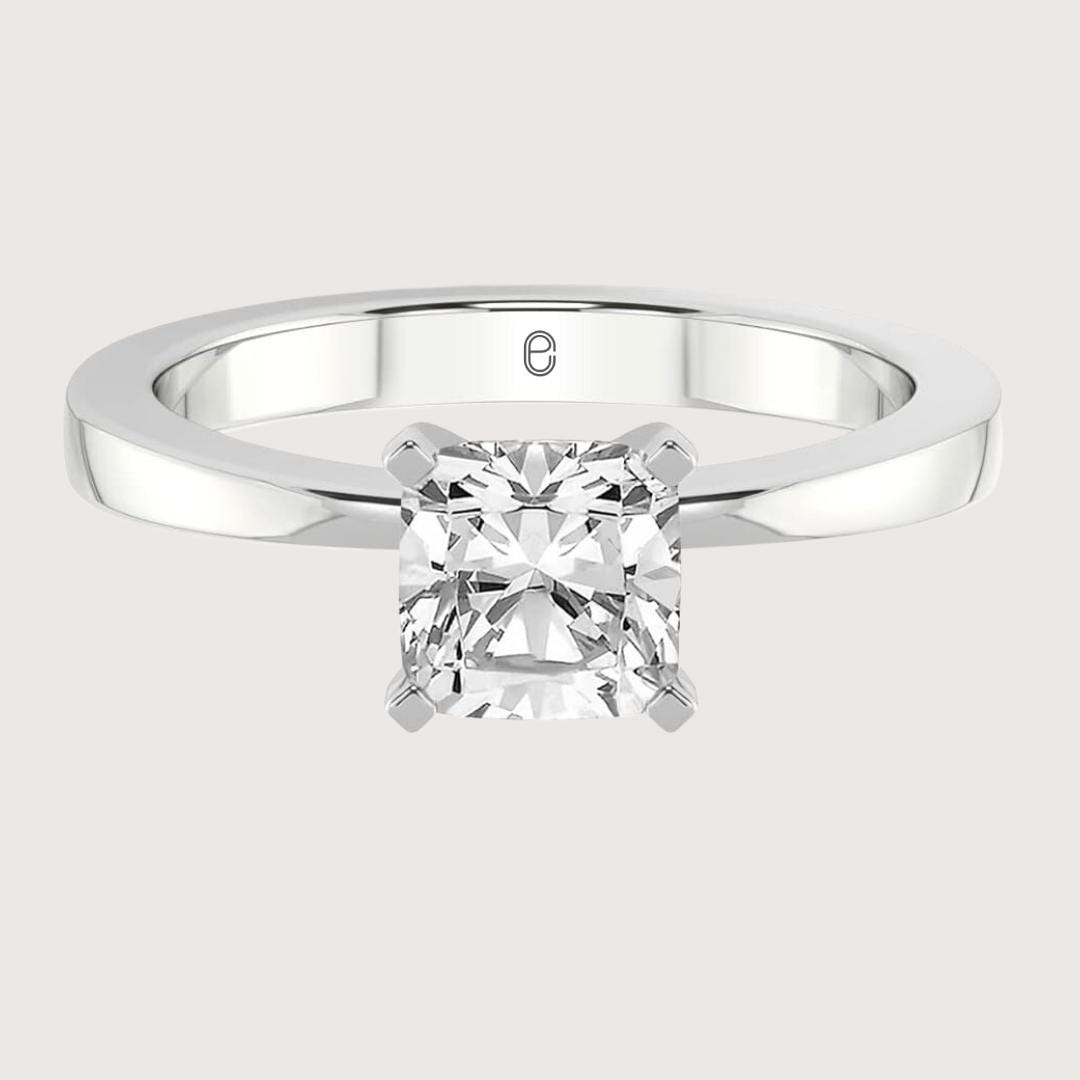 14K Gold Elegant Clarity Square Cushion Cut Ring