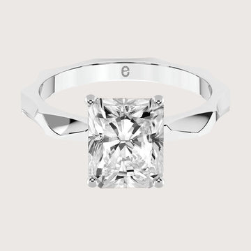 Radiant Cut F Color VS1 Clarity IGI Certified Elongated Radiant Cut Lab Grown Diamond Solitaire Engagement Ring 14k Gold