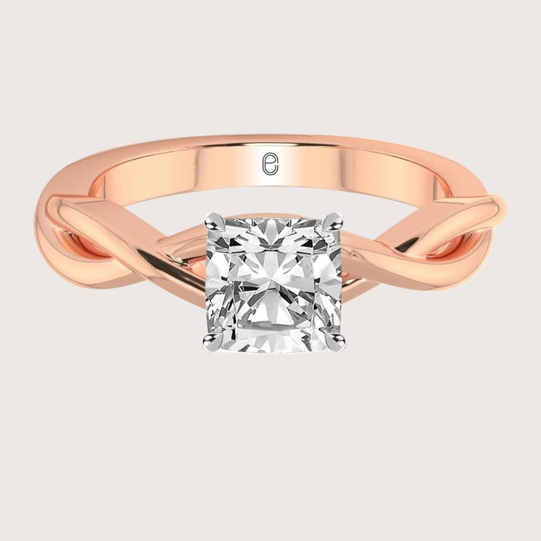 14K Gold Infinity Crossover Art Deco Twist Band Ring