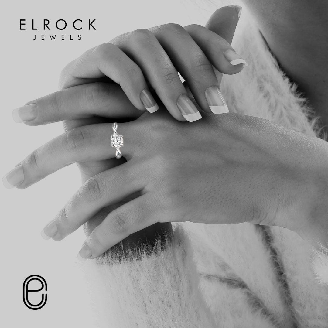 14K Gold Infinity Crossover Art Deco Twist Band Ring