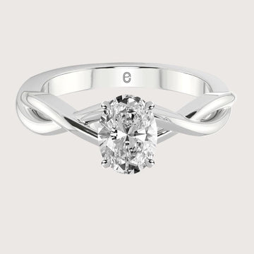 3CT Oval Engagement Ring, IGI Certified Lab Grown Diamond Ring, Oval Cut Ring, Twisted Engagement Ring, Handmade Jewelry by Elrock Jewels