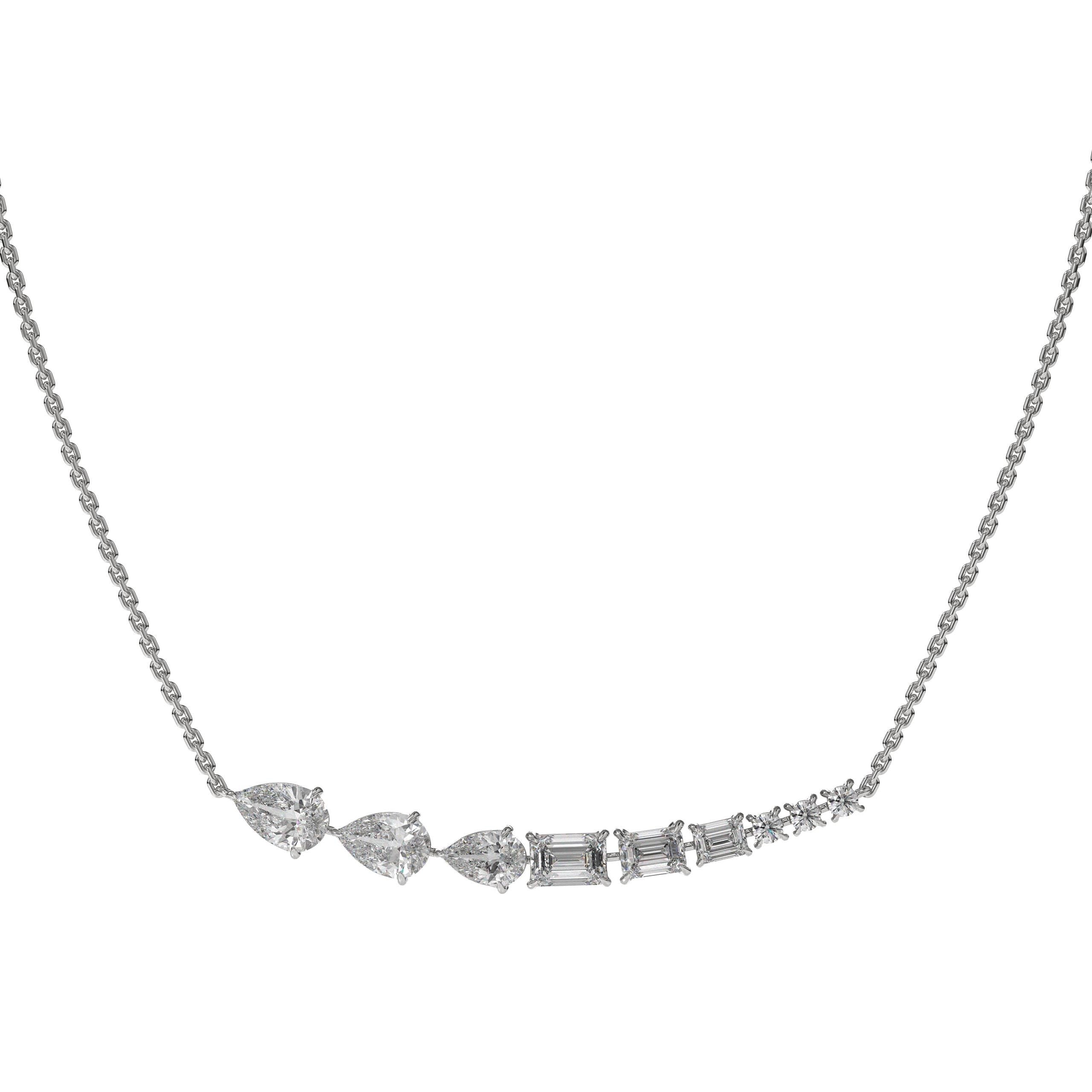 14K Multi Shape Lab Grown Diamond Necklace For Women