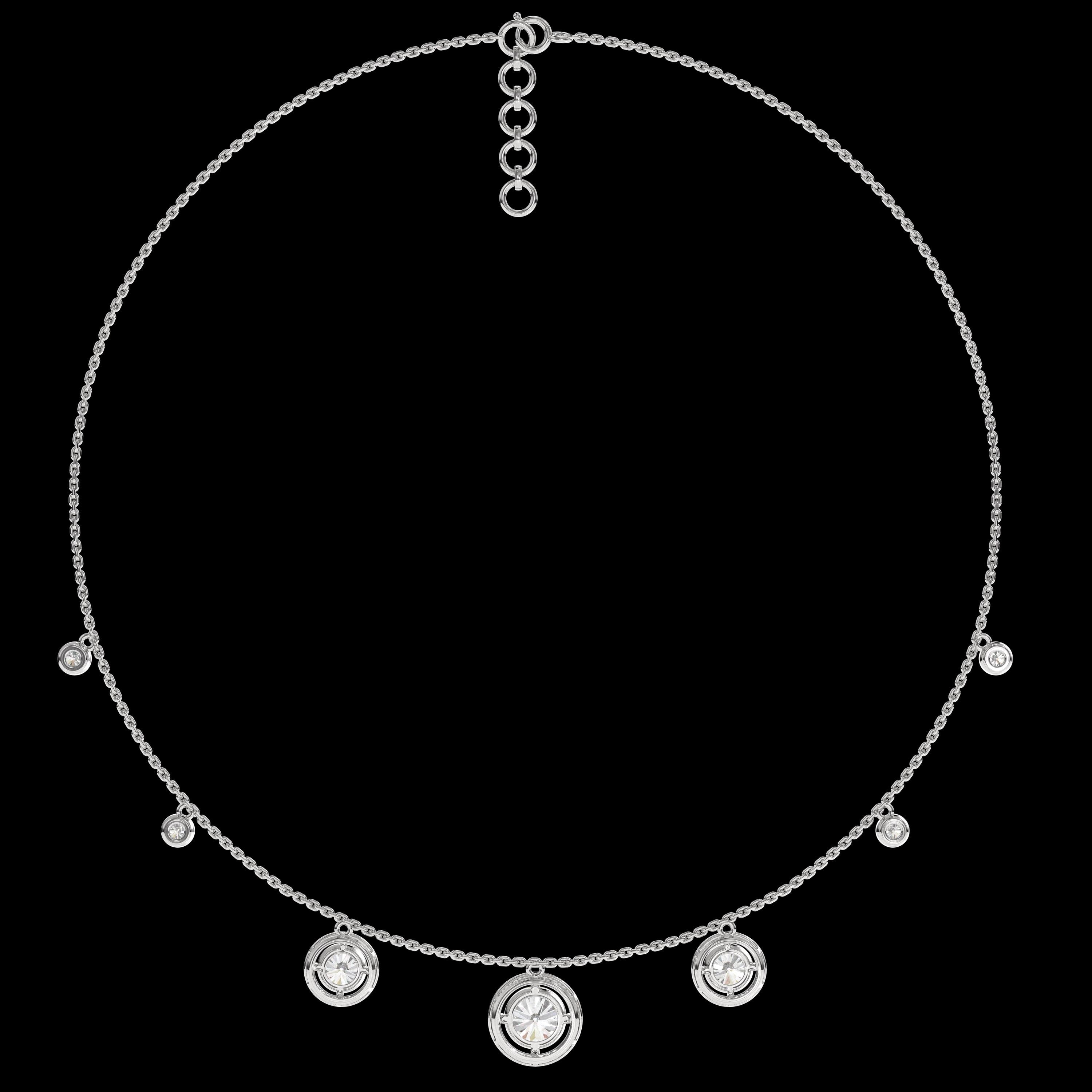 14K Gold Stunning Round Diamond Necklace