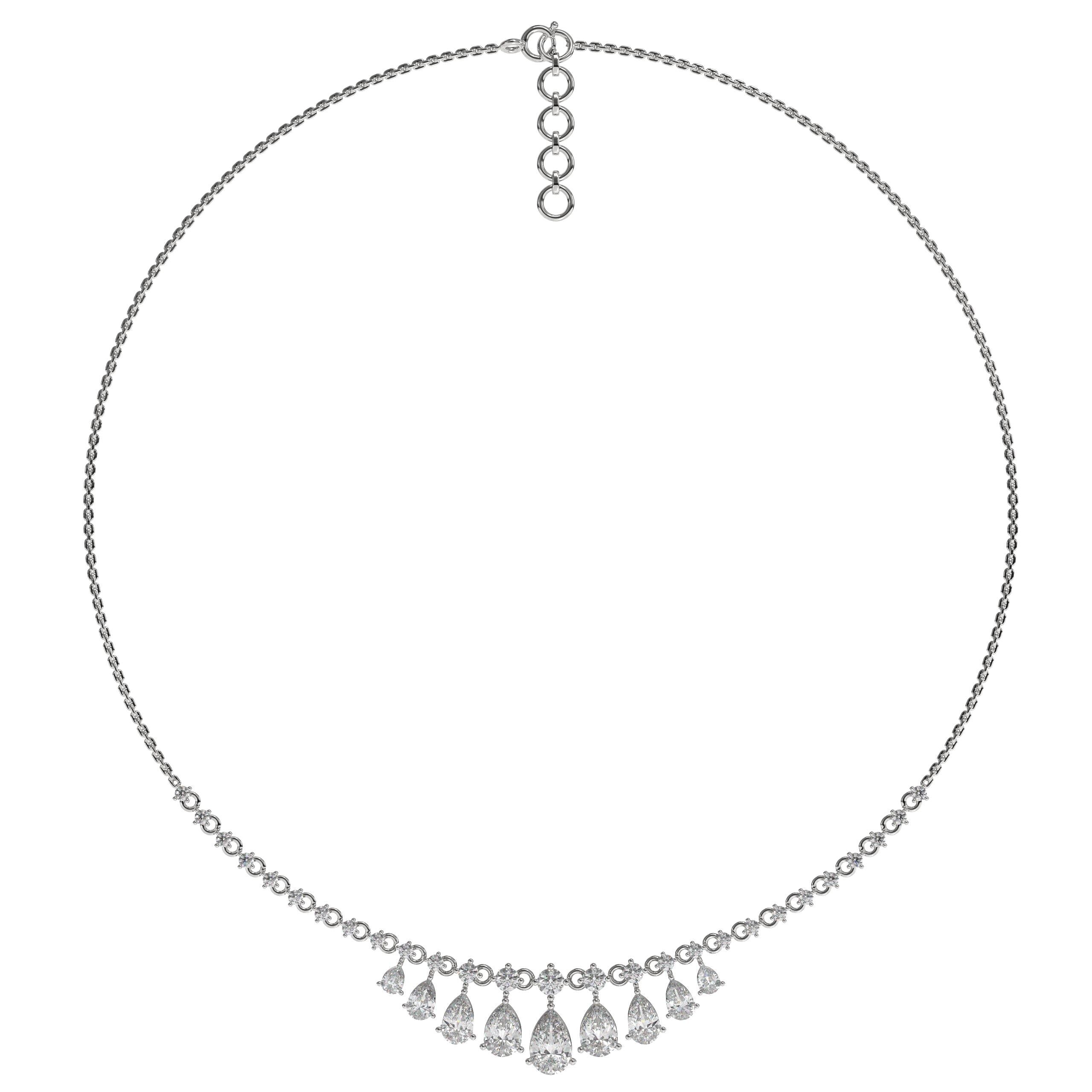 14K Gold 5.62 Ct Diamond Tennis Necklace