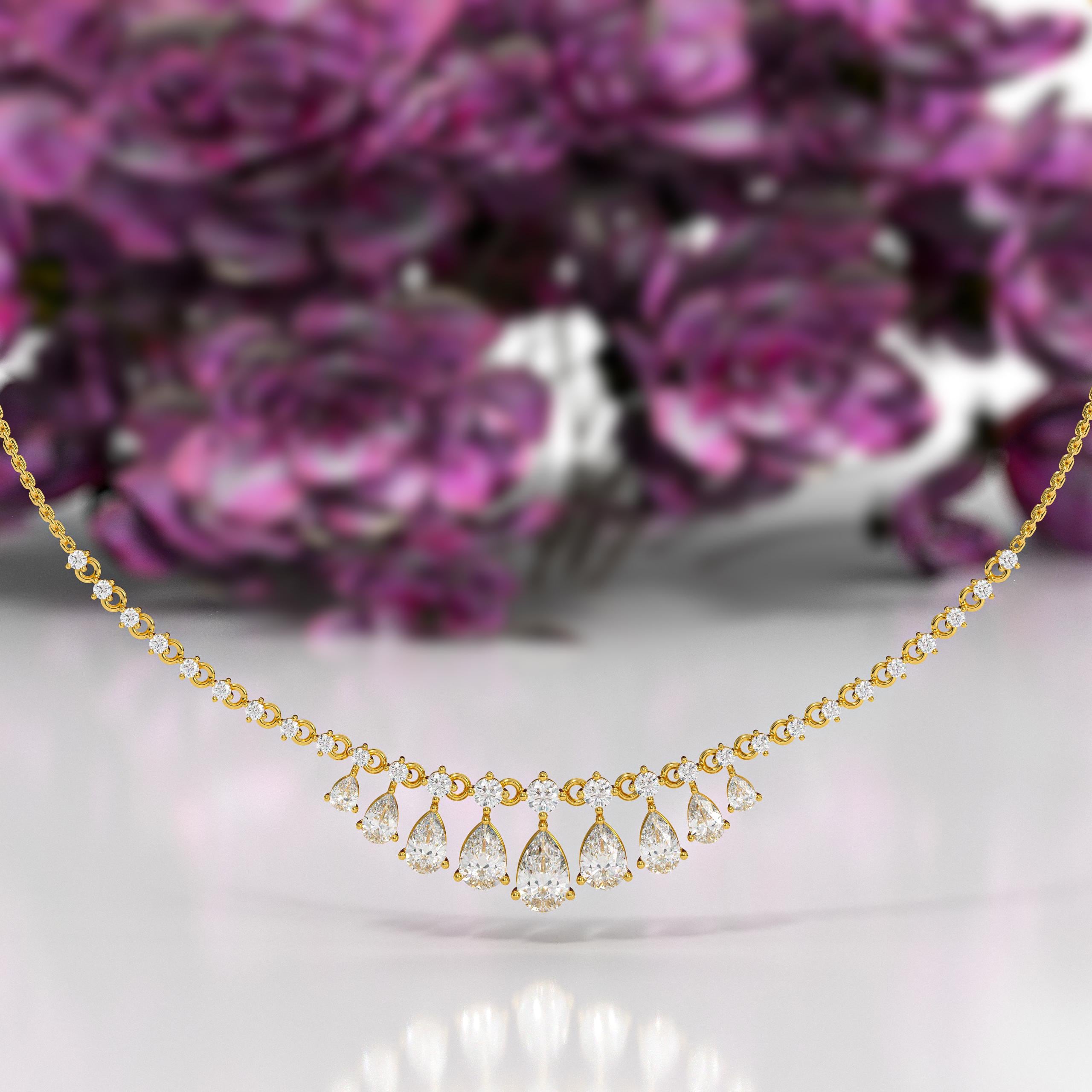 14K Gold 5.62 Ct Diamond Tennis Necklace