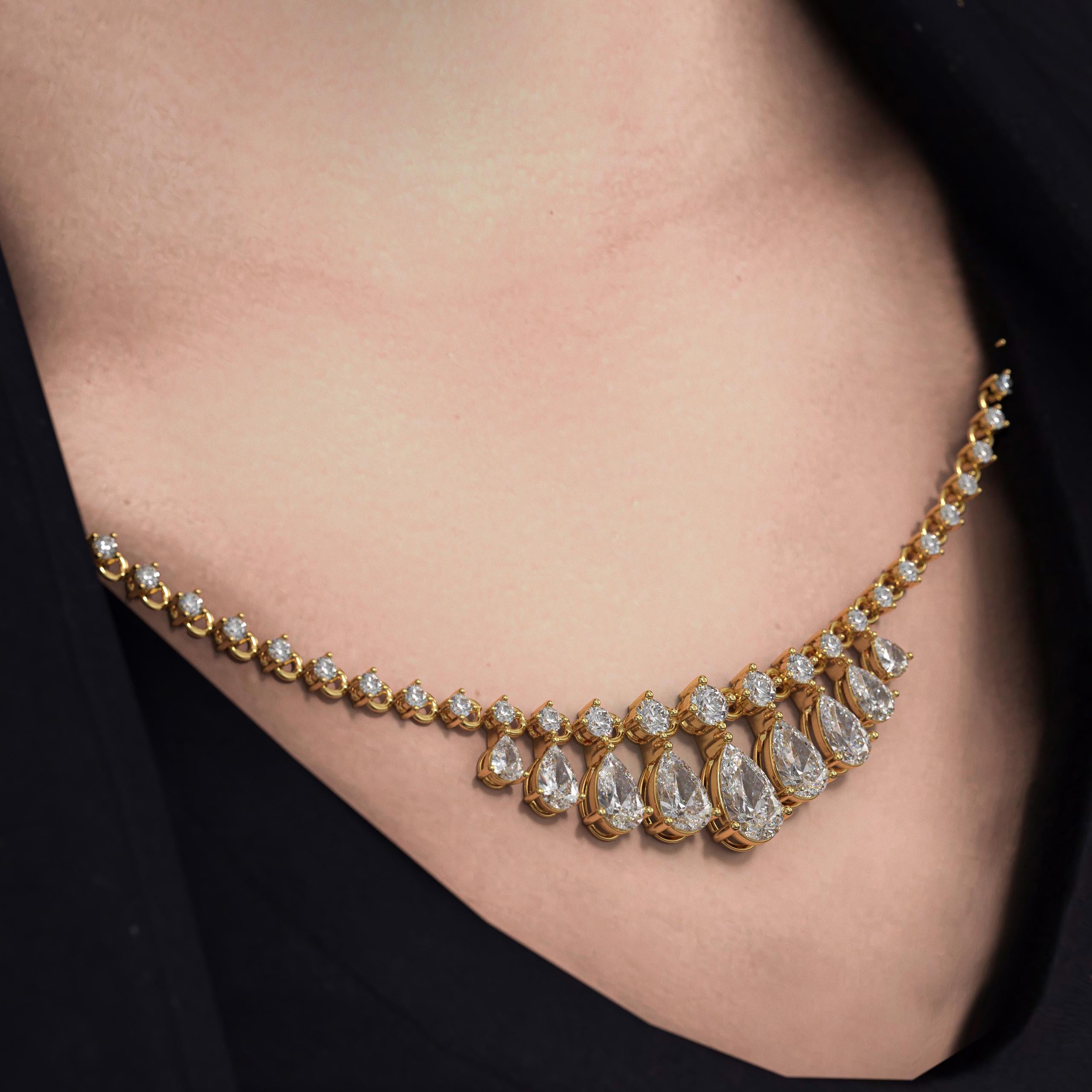 14K Gold 5.62 Ct Diamond Tennis Necklace