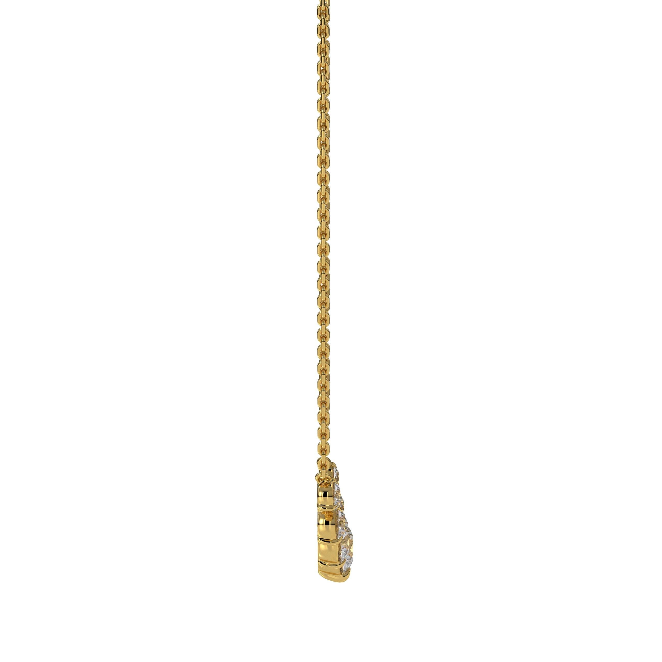 14K Gold Curved Bar Diamond Necklace
