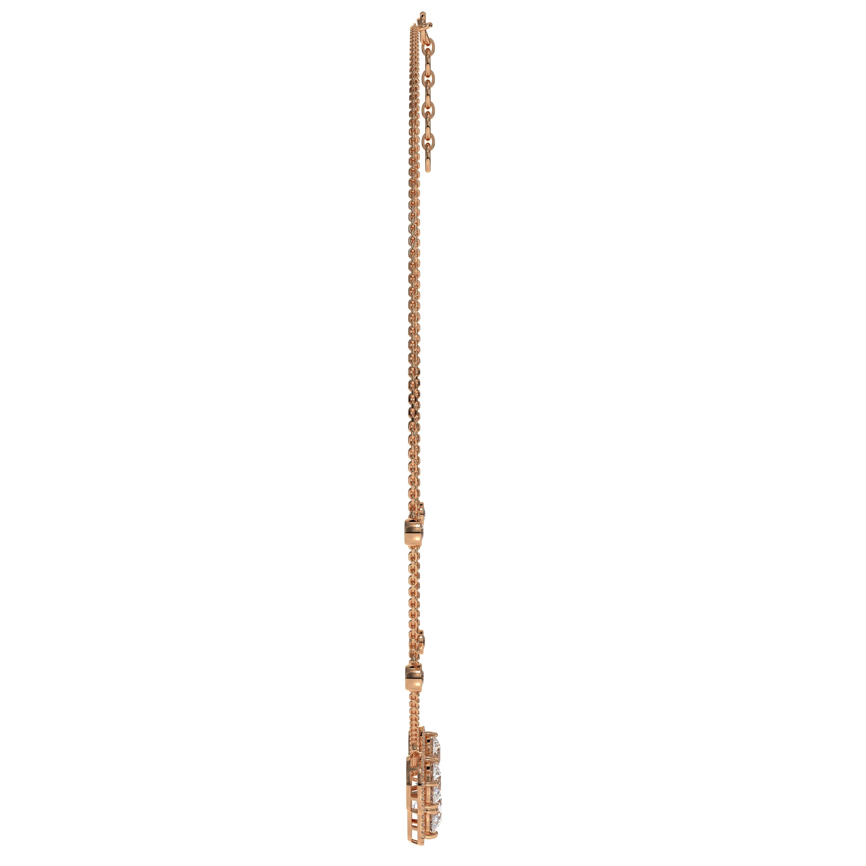 14K Gold Stunning Round Diamond Necklace