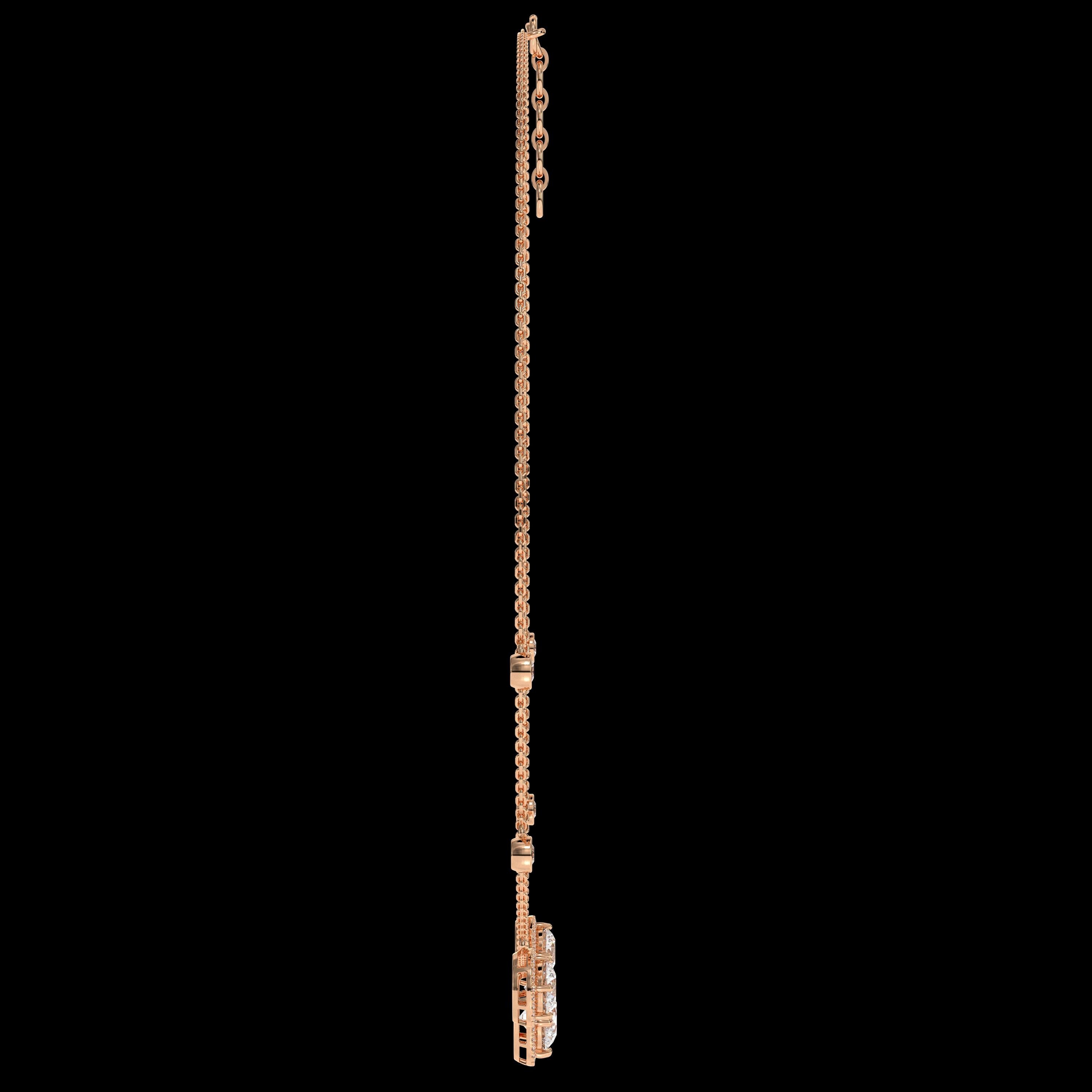 14K Gold Stunning Round Diamond Necklace