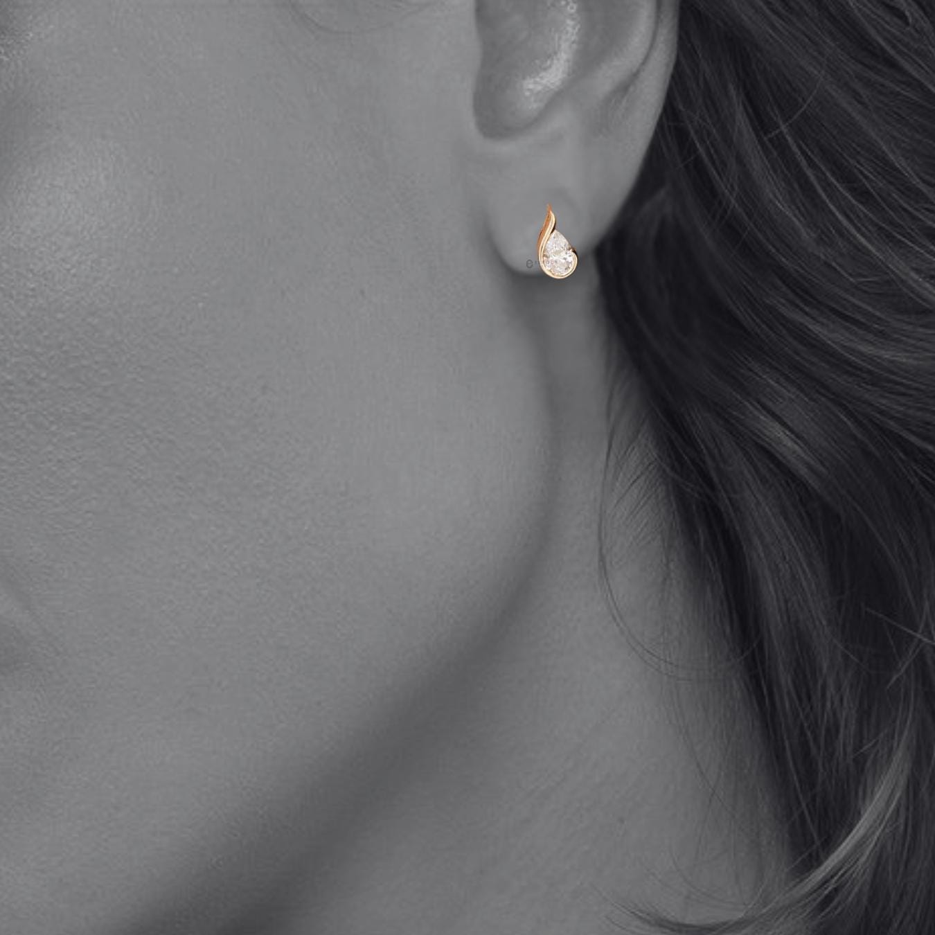 1.50 CT Unique Lab Grown Diamond Studs Pear Shape Earrings