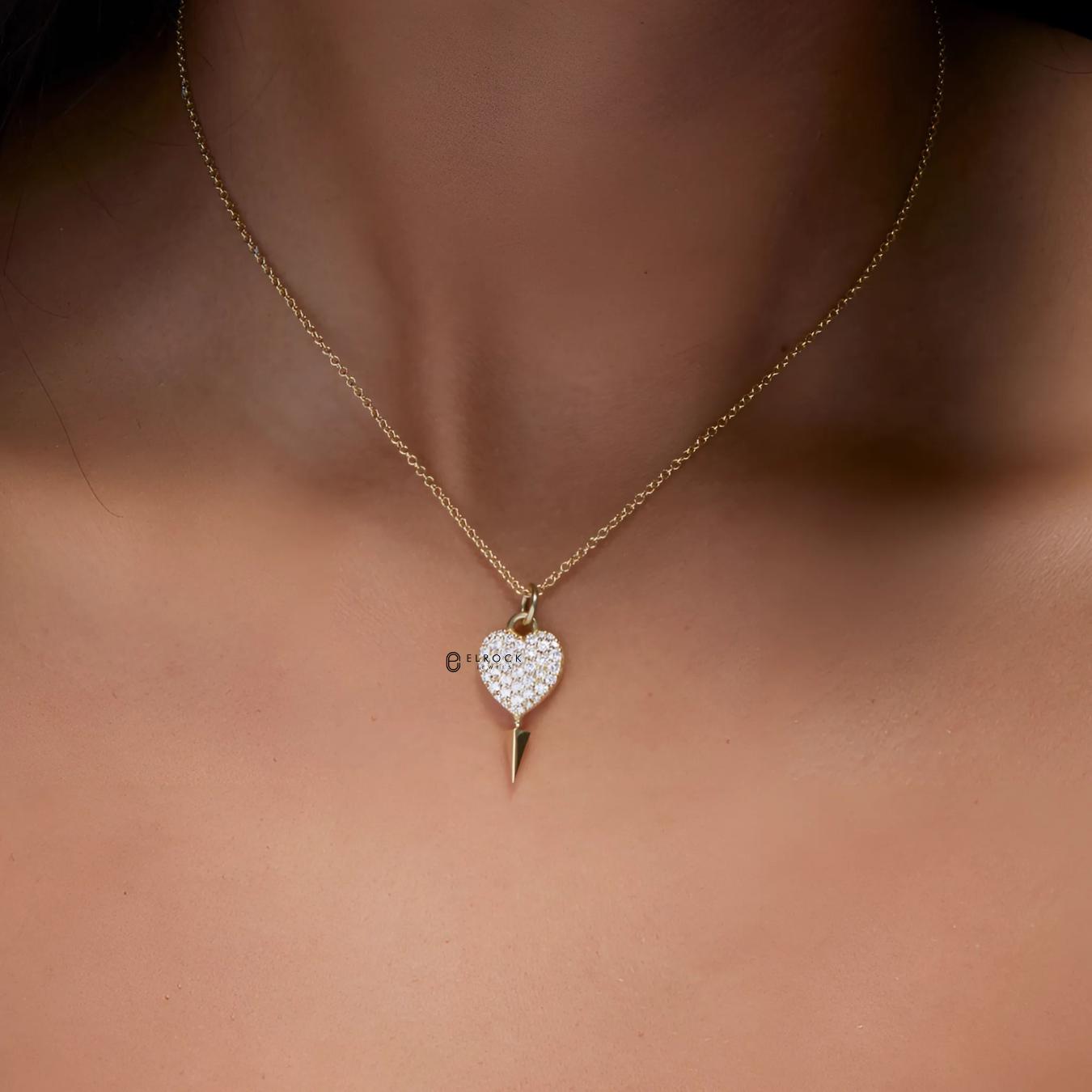 Diamond Heart Charm Necklace