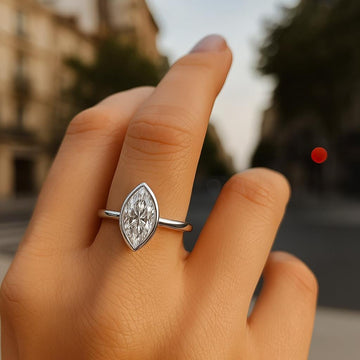1.00 Carat Marquise Cut IGI Certified Solitaire 14K Gold Diamond Ring